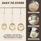 4 Pcs Gold Kitchen Accessories Includes Stainless Steel Colander and 3 Pcs Gold Fine Mesh Strainer Essential Kitchen Colander Strainers with Handles, Easy Clean and Dishwasher Safe(3.7 Qt)