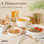 JEETEE Pots and Pans Set Non Stick 19pcs, Kitchen Cookware Sets with Detachable Handle, Induction Nonstick Cookware Set with Removable Handle, Stackable RV Cookware, Oven Safe, PFOA Free, Beige