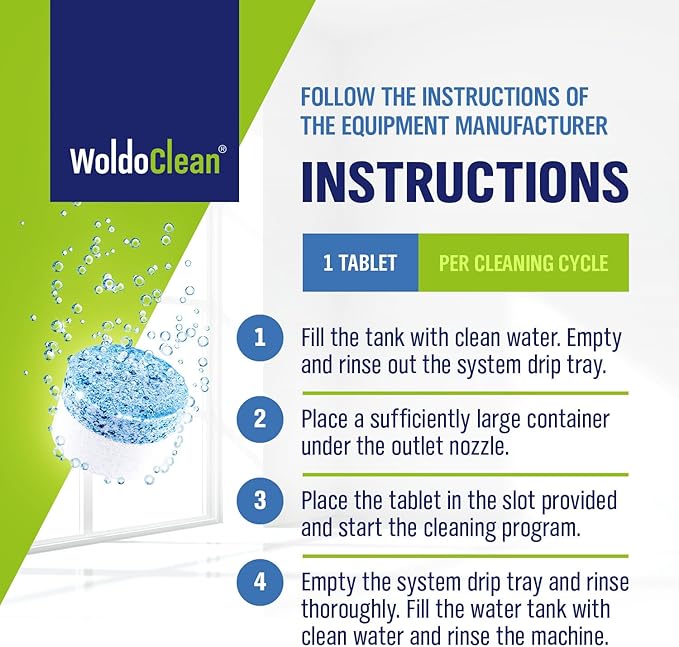 2-Phase Cleaning Tablets for Espresso Machines 25 Tablets - compatible with Breville, Jura, Bosch, Philips, Casabrews, KitchenAid, De'Longhi, Ninja