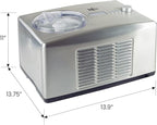 Total Chef Automatic 2-in-1 Ice Cream &Yogurt Maker Machine - Serve Soft, Creamy Sorbet, Gelato, Tasty homemade Instant Treats With No Salt & Prefreezing, Built-In Compressor 1.6Qt Stainless Steel