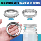 VIBRATITE 100 Pieces Regular Mouth Canning Rings, 70MM Mason Jar Split-Type Metal Canning Bands for Ball, Kerr, Mason Canning Jar Rings, Reusable Leak Proof Replacement Bands