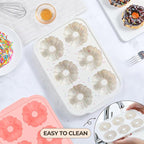 Mini Fluted Tube Cake Pans for Baking with Metal Reinforced Frame, 2Pcs Silicone 6-Cavity Mini Flan Molds, Nonstick Baking Mold for Cupcake, Brownie, Donuts, Cornbread, Jello