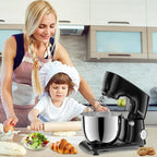 Vezzio Stand Mixer,6 Quarts,10-Speed Tilt-Head,Kitchen Food Mixer with Stainless Steel Bowl,Dough Hook,Whisk, Beater,Egg White Separator (Black)