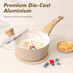 SENSARTE Ceramic Cookware Sets, Pots and Pans Set Nonstick, 20-Piece Induction Cookware, Non-toxic Healthy Non Stick Kitchen Cooking Set with Stay-Cool Handles, PFAS PTFE PFOA PFOS Free