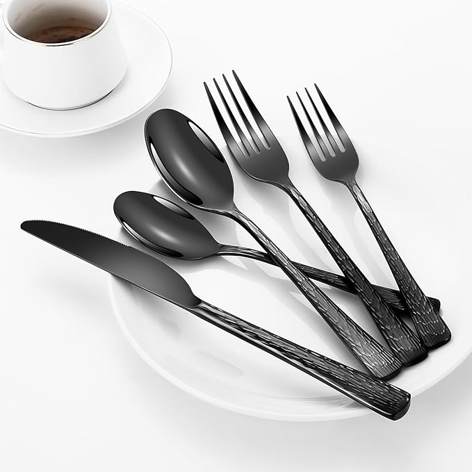 Silverware Set, 18/10 Stainless Steel 40 Piece Flatware Set for 8, Utensil Sets DishwasherSafe, Rust-Resistant, Modern Cutlery Set for Home, Wedding, Restaurant
