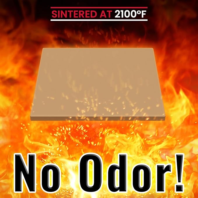 Unicook Pizza Stone for Oven and BBQ Grill, 12 x 11 Inch Rectangular Oven Grill Pizza Stone, Cordierite Baking Pan for Crispy Crusts, Thermal Shock Resistant, Including Dough Scraper
