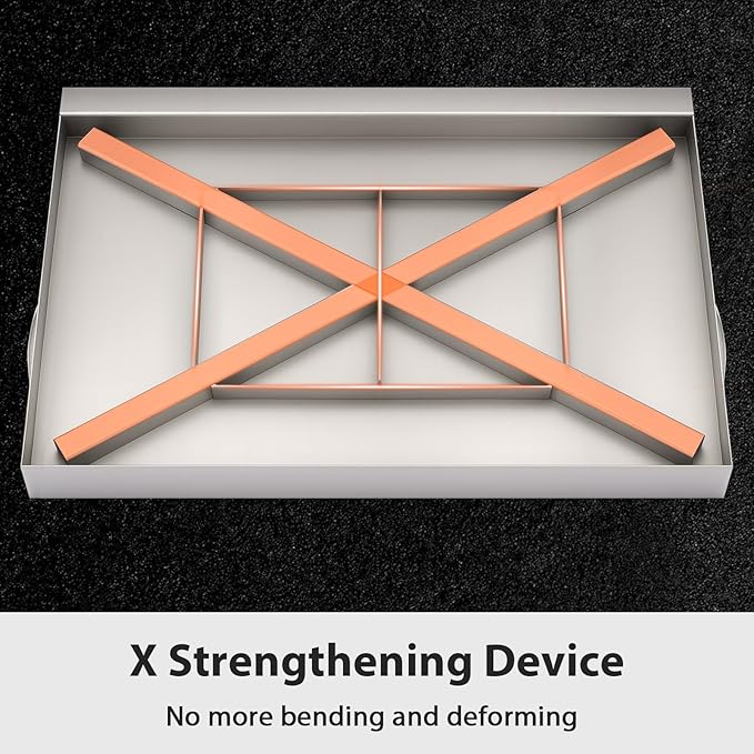 Utheer 23" x 16" Ceramic Nonstick Stainless Steel Griddle for Gas, Charcoal, Grill, Large Stove Top Griddle, Non-Toxic, PFAS/PFOA/PTFE Free, Oven Up to 500°F, for BBQ, Camping & Kitchen, Black