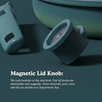 Ombré Ceramic Titanium Non-Toxic, Nonstick Cookware Set 8-Piece Modular System with Removable Handle and Magnetic Lid, Magnetic Spatula, Eco-Friendly, Oven & Dishwasher Safe (Green)