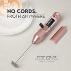 Zulay Kitchen Milk Frother Handheld with 2 Duracell AA Batteries – Electric Drink Mixer for Coffee, Lattes, Cappuccinos, Matcha & Hot Chocolate – Portable Foam Maker & Coffee Bar Accessory