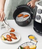 100 PCS Bamboo Steamer Liner, 11 Inch Round Air Fryer Parchment Paper with Holes, White Non-Stick Steamer Paper Sheet