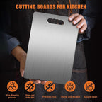 Titanium Cutting Board,100% Pure Titanium Cutting Boards for Kitchen, Double-sided Food Grade Cutting Boards Non Toxic, Chopping Board Dishwasher Safe for Cutting Meat Vegetable Fruit(18L*12W)