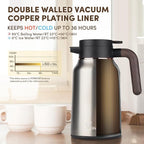 Vondior Coffee Carafe 35oz/1.0L - 24Hours Coffee Thermal- Insulated 304 Stainless Steel Hot Beverage Dispenser - Thermal Coffee Carafes For Keeping Hot/Cold Coffee, Drink Dispenser for Parties