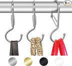 6 Purse Hanger for Closet. Tote Hanger. S-Shaped Hooks S Hooks Twist Design. Anti Drop S-Shaped Hook for hanging handbags with Safety Buckle to Prevent Falls. Heavy Duty. (Silver, Twisted)