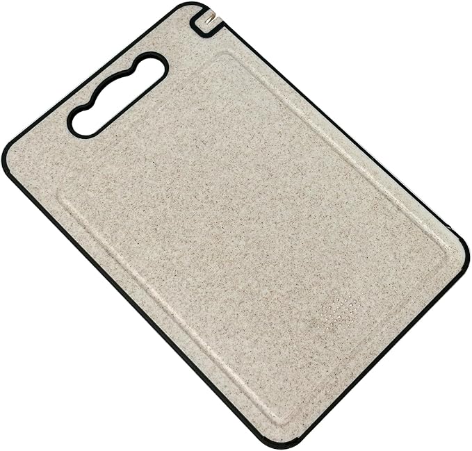 MAN-PC Cutting Board for Kitchen Double Sided 304 Stainless Steel Chopping Board Food-Grade Stainless Steel and Wheat Straw PP Samll Size 14’’×9.6’’ Easy to Clean