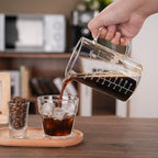 BCnmviku 500ML 2 CUP Glass Measuring Cup With Handle, High Borosilicate Glass Three Scales (OZ, Cup, ML/CC for Kitchen or Restaurant Easy To Read