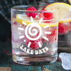 kunlisa Lake Gifts Whiskey Glasses, Lake House Decor and Gifts, Lakes Day 10 oz Drinking Rocks Glasses for Women Men Whisky Cocktail Scotch Bourbon Liquor