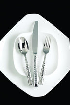 Fortessa Lucca Faceted 18/10 Stainless Steel Flatware Table Fork, Set of 12