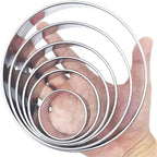 Doczen 6 Pcs Round Cookie Cutter Set (2, 3, 3.5, 4, 5, 6 Inch) - Round Cookie Cutter 4, 5, 6 Inch, Stainless Steel