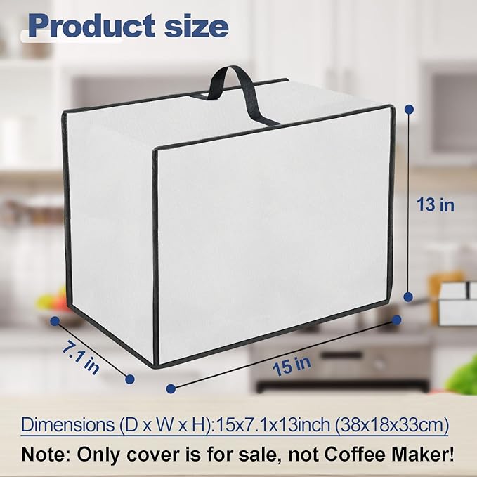 Coffee Maker Dust Cover for Ninja Pod & Grounds Specialty Single-Serve Coffee Maker PB051/PB051GB/PB051SG/PB051ST, Heavy Duty Waterproof Coffee Machine Protective Cover Case (Silver)