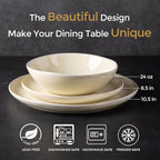 AmorArc Ceramic Dinnerware Sets,Handmade Reactive Glaze Plates and Bowls Sets,Highly Chip and Crack Resistant | Dishwasher & Microwave Safe Dishes Set, Service for 6 (18pc)