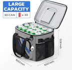 Maelstrom Cooler Bag, 30 Cans Beach Cooler, Large Leakproof Insulated Soft Cooler with Bottle Opener, Ice Chest, Portable Collapsible Cooler for Travel, Camping, Shopping
