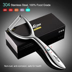 Premium Vegetable Peeler Stainless Steel，Ultra Sharp Potato Peelers, Fruit Veggie Peeler Swivel Blade, Y Shaped Apple Carrot Peelers for Kitchen Ergonomic Handle - 5 Years Warranty (Serrated)