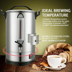 Commercial Coffee Urn Large Coffee Maker 100 Cup Coffee Maker Industrial Coffee Dispenser 1300W Quick Brew Dual Wall Stainless Steel Hot Water Urn Tea Maker Machine for Wedding, Catering, Events