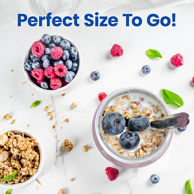 Ultimate Yogurt Jars - Make More Delicious Yogurt! 8 Count Small Glass Yogurt Cups With Lids - 100% BPA Free, Airtight & Dishwasher Safe! Perfect Containers for Yoghurt, Oatmeal, Pudding, or Jello