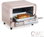 COOK WITH COLOR Mini Toaster Oven: 600W Power, Precision Timer, Auto Shutoff, and Culinary Delights Up To 450 Degrees, Pink