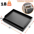 17" x 13" Nonstick Coating Cooking Griddle for Gas Grill, Universal Flat Top Cooking Plate Insert for Charcoal/Gas/Electric Grill with Grease Groove and Removable Handles