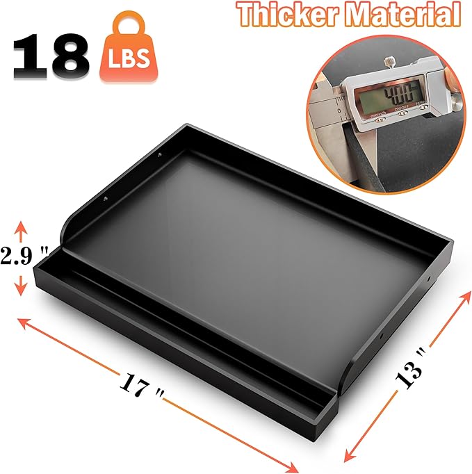 17" x 13" Nonstick Coating Cooking Griddle for Gas Grill, Universal Flat Top Cooking Plate Insert for Charcoal/Gas/Electric Grill with Grease Groove and Removable Handles
