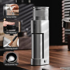 Electric Espresso Grinder - One-Touch Coffee Bean Grinder with Magnetic Dosing Cup and Air-Blowing, Stepless Adjustment Burr Coffee Grinder, Compact & Quiet for Home Office Use