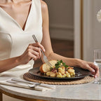 HIKAA Forged Silverware Set Stainless Steel Flatware Set,Service for 4,Matte Satin Polished Cutlery Set,Dishwasher Safe (Mattle Silver, 5PCS)