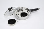 2 Cups Egg Poacher Pan - Stainless Steel Poached Egg Cooker – Perfect Poached Egg Maker – Induction Cooktop Egg Poachers Cookware Set with 2 Nonstick Large PFOA FREE Egg Poacher Cups…