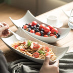 Gomakren Serving Platters Serving Bowls Set Turkey Serving Platter Porcelain Serving Dishes For Entertaining Special Curved Deep Large Thanksgiving Christmas Dishes Gifts Set of 3 White 12 Inch