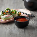 TP 10 Ounce Bowl Set of 6, 4.5” Melamine Bowls for Appetizer Snacks Ice Cream Dipping Sauce Side Dish, Unbreakbale and lightweight, Black