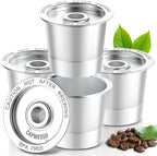 CAPMESSO Reusable K Cups Coffee Pods for Keurig 1.0: Stainless Steel Refillable K Cup - Reusable Coffee Filter for Keurig 1.0 Coffee Maker, Permanent, Eco-Friendly, Innovative Design(4 Pack)