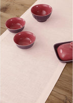Solino Home Linen Pink Table Runner 120 Inches Long - 100% Pure Linen 14 x 120 Inch Table Runner for Summer, Halloween - Fete