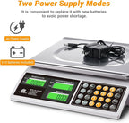 Price Computing Scale, 66lb Digital Commercial Food Meat Produce Weighing Scale with Green Backlight LCD for Farmers Market, Retail Outlets, Dry Battery Powered, Not for Trade