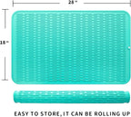 Silicone Dish Drying Mat for Multiple Usage,Easy clean,Eco-friendly,Heat-resistant Silicone Mat for Kitchen Counter or Sink,Refrigerator or Drawer Liner Mint 3XL 28 inches x 18 inches
