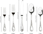 20-piece Silverware Set for 4, 18/10 Stainless Steel Flatware Set, Fine Silverware Set, Serving Utensil Sets, Finely Polished and Dishwasher Safe, Royaok