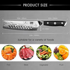 SHAN ZU Chef Knife, Damascus Professional Extra Sharp Kitchen Knife, Japanese High Carbon Super Steel Nakiri Knife with Ergonomic G10 Glass Fiber Handle