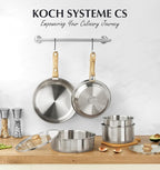 KOCH SYSTEME CS Stainless Steel Cookware Set, 18/10 Stainless Steel Pots and Pans Set 11PCS, Detachable Handle Pots and Pans for Easy Storage, Removable Handle Cooking Set, Induction Compatible