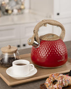 Tea Kettle,2.5 Quart Stovetop Tea Kettles Loud Whistle,Food Grade Stainless Steel Water kettles for Stove Top with Anti-hot Ergonomic Handle,Suitable for All Heat Sources