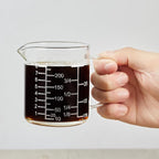Ackers Mirror Scale Glass Measuring Cup-[Insulated handle | V-Shaped Spout]-Made of High Borosilicate Glass Measuring Cup for Kitchen or Restaurant, Easy to Read, 250 ML (8 Oz, 1 Cup)