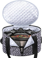 BAGSPRITE Slow Cooker Carrying Case Compatible with 6-8 Quart Crockpot Carrier for Hot Food and Hamlton Beach Slow Cooker Tote with Lid Fastener for Crock-pot Dust Cover Applicances