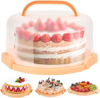 Ohuhu Cake Stand with Lid, Cake Carrier BPA-Free Cake Containers for 10 inch Cake with 2 Handles Cupcake Carrier - Plastic Cover Two Sided Base for Transport Pies Nuts Fruit