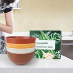 greenandlife 24oz/4PCS Wheat Straw Cereal Bowls, Lightweight Unbreakable Noodle Fruit Soup Rice Bowls Dishwasher Microwave Safe Bowl Sets, Non-toxin, BPA Free, Sunset Color