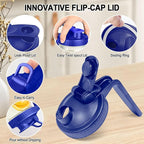 64OZ Mason Jar Pitcher, Blue, 2 Quarts, Leak-Proof Flip Cap Lid, Sturdy Handle, Country Rustic Style