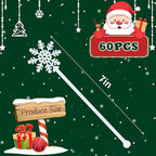 60pcs Snowflake Drink Stirrers Christmas Plastic Swizzle Sticks Beverage Winter Stir Sticks Reusable Coffee Cocktail Stirrers Bar Supplies for Cocktail Xmas Party Decor Winter Holiday Cocoa Bar